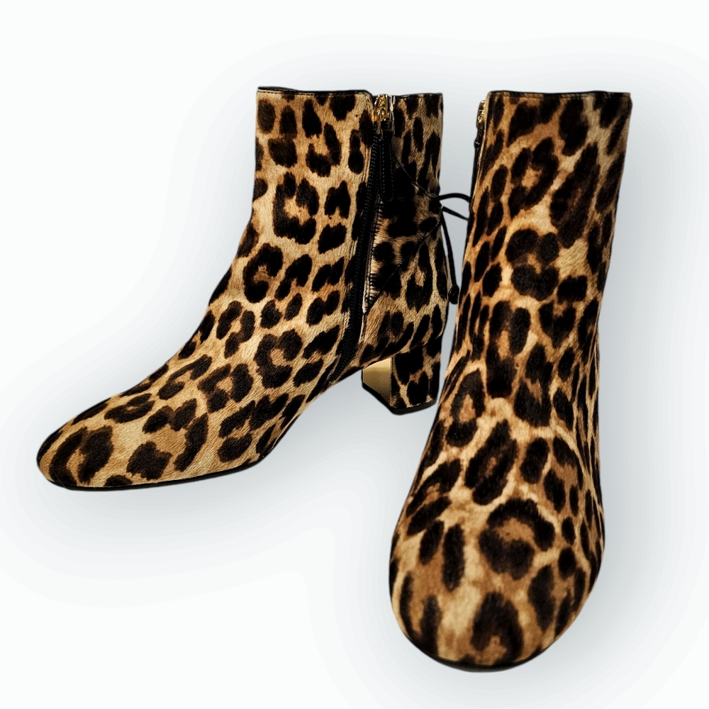 NWOT Tory Burch Laila Calfhair Zip booties.